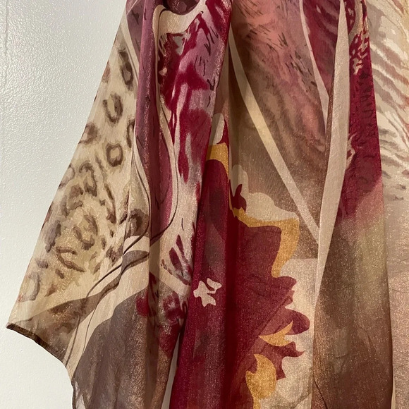 Chico’s Sheer 3/4 Sleeve Mixed Animal Print Kimono Style Chico’s 2/3 or … - Picture 2 of 5